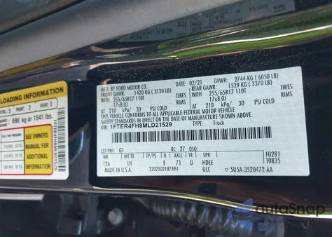 2021 Ford Ranger Xl z USA, uszkodzony, nr VIN 1FTER4FH8MLD21529